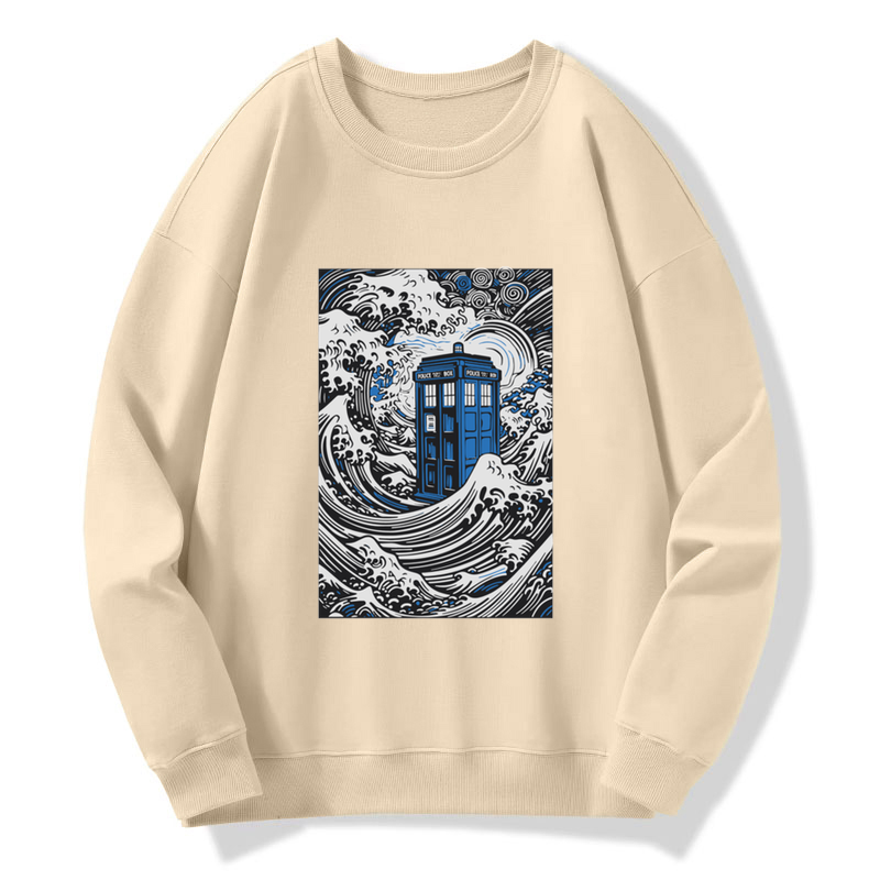 Tokyo-Tiger The Great Wave Off Tardis Sweatshirt