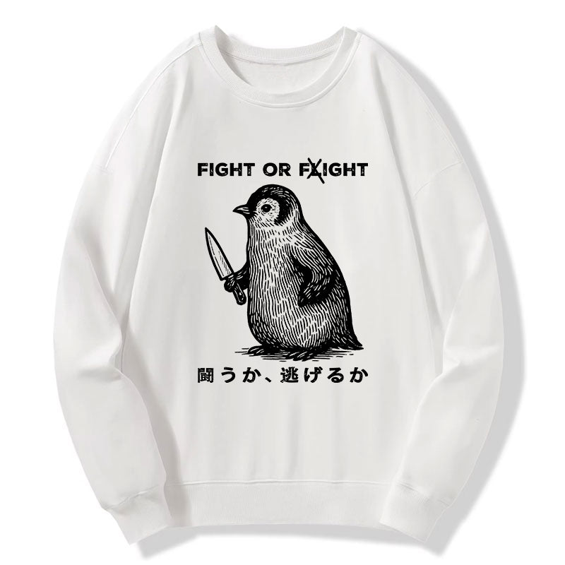 Tokyo-Tiger Funny Fight Or Flight Classic Sweatshirt