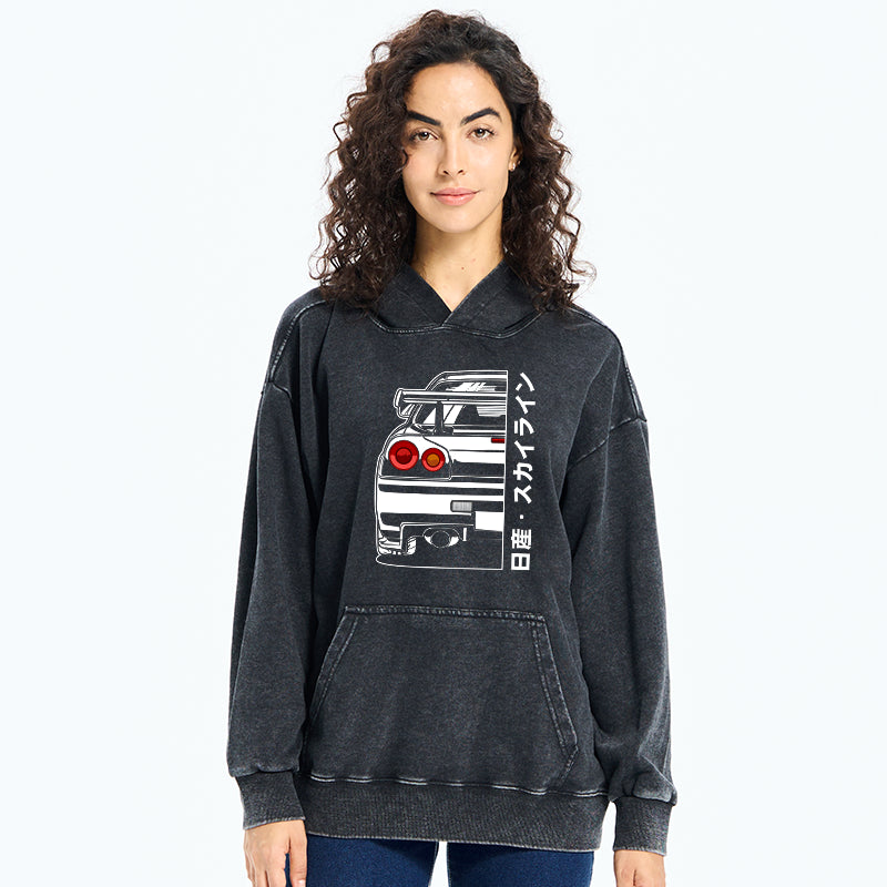 Tokyo-Tiger Nissan Skyline GTR R34 Washed Hoodie