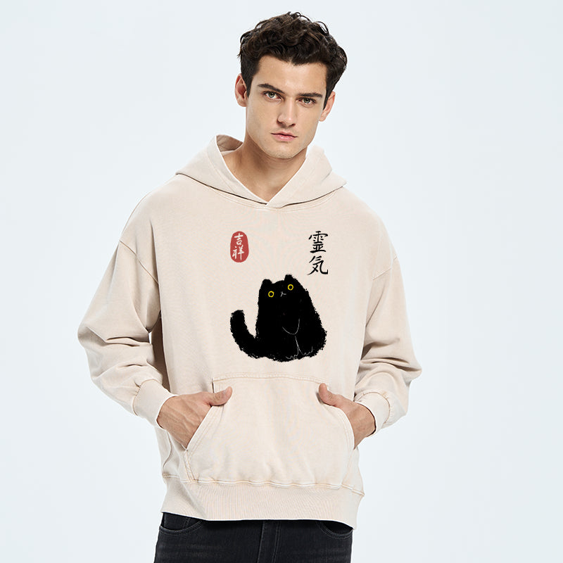Tokyo-Tiger Black Civet Cat Washed Hoodie