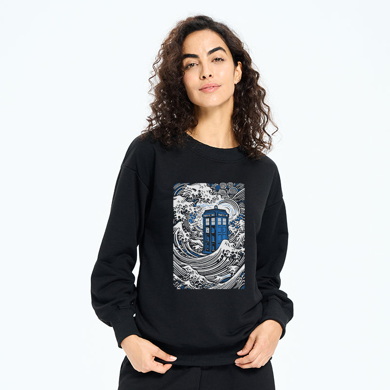 Tokyo-Tiger The Great Wave Off Tardis Sweatshirt