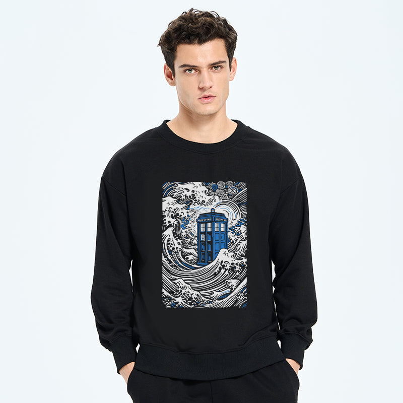 Tokyo-Tiger The Great Wave Off Tardis Sweatshirt