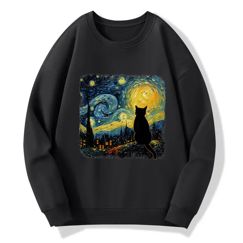 Tokyo-Tiger The Starry Night Cat Classic Sweatshirt