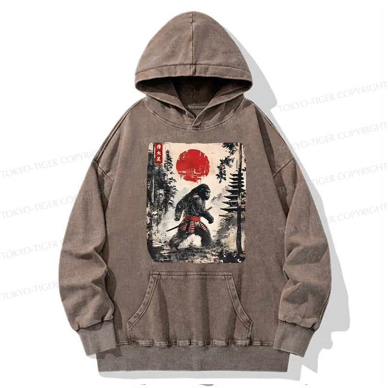 Tokyo-Tiger Japanese Samurai Bigfoot Washed Hoodie