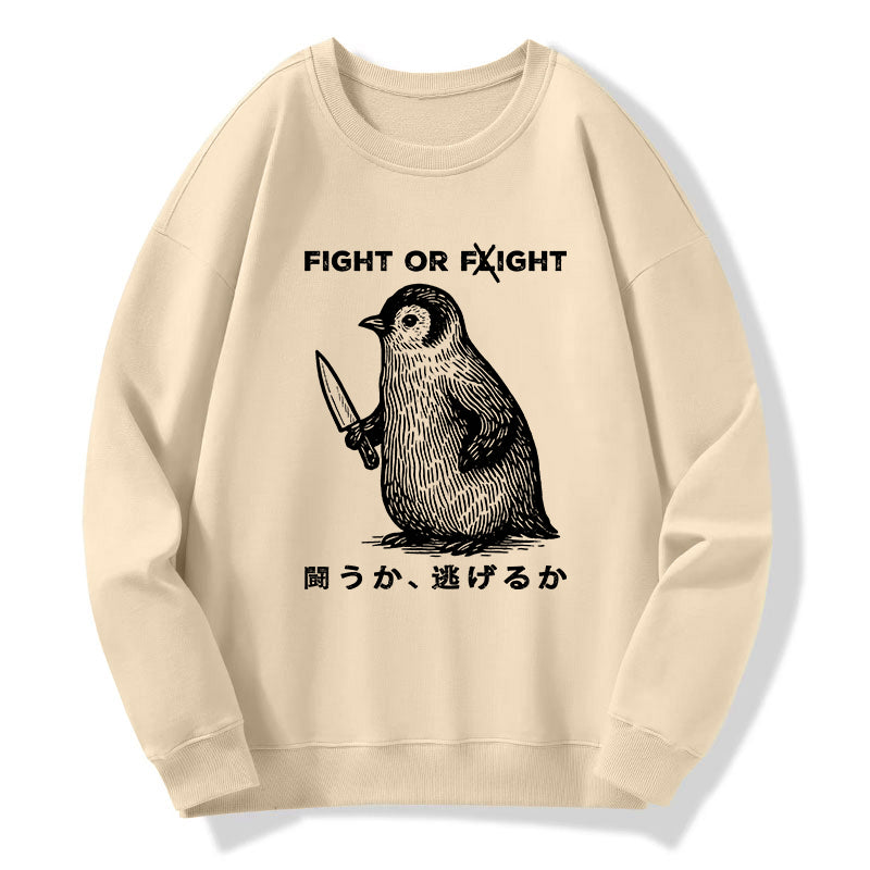 Tokyo-Tiger Funny Fight Or Flight Classic Sweatshirt