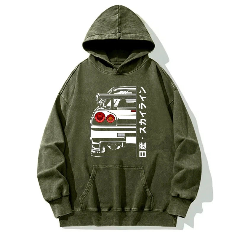Tokyo-Tiger Nissan Skyline GTR R34 Washed Hoodie