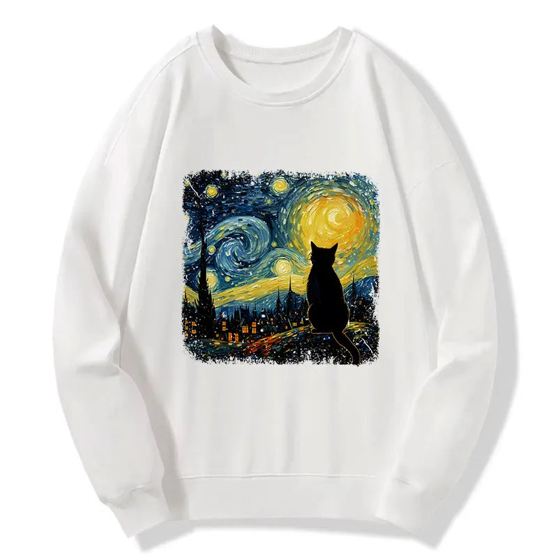 Tokyo-Tiger The Starry Night Cat Classic Sweatshirt
