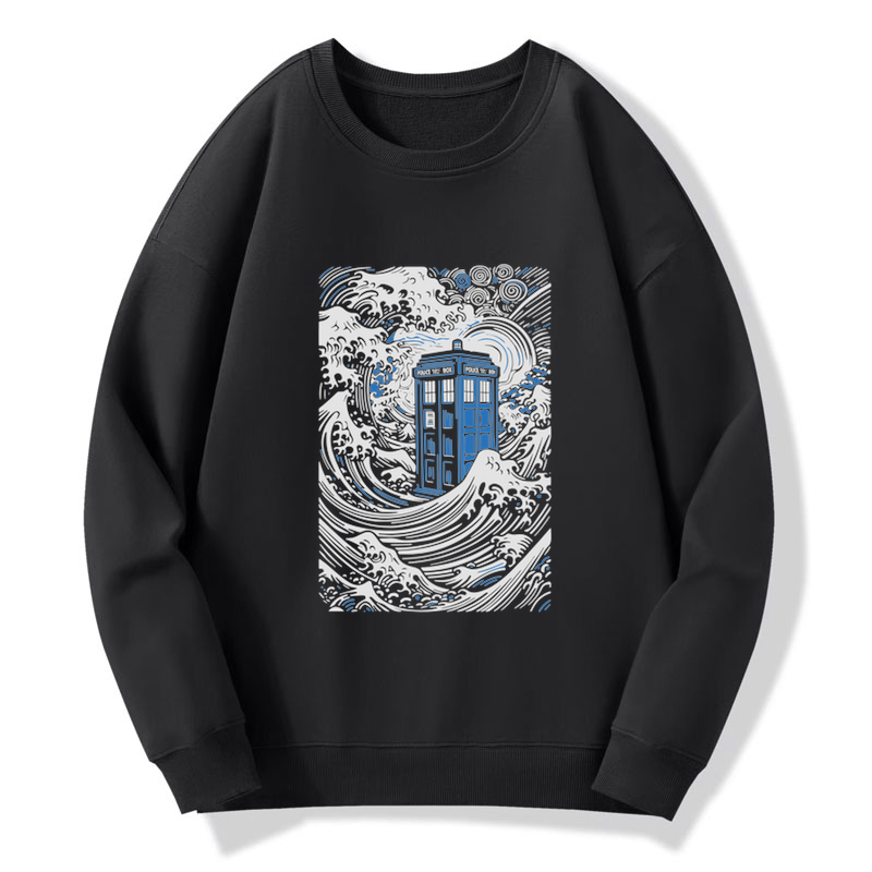 Tokyo-Tiger The Great Wave Off Tardis Sweatshirt
