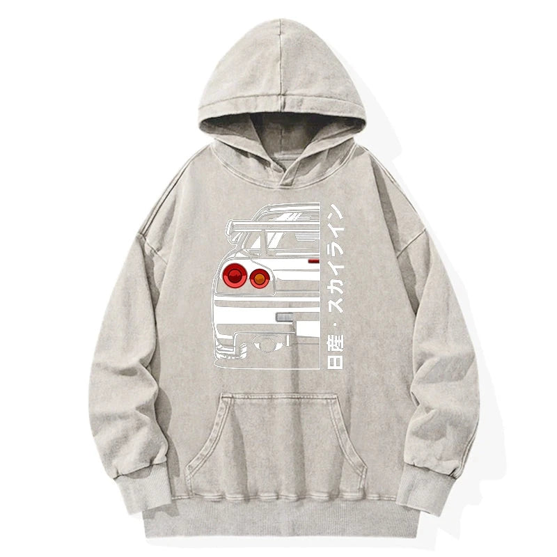 Tokyo-Tiger Nissan Skyline GTR R34 Washed Hoodie