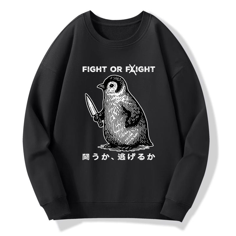 Tokyo-Tiger Funny Fight Or Flight Classic Sweatshirt