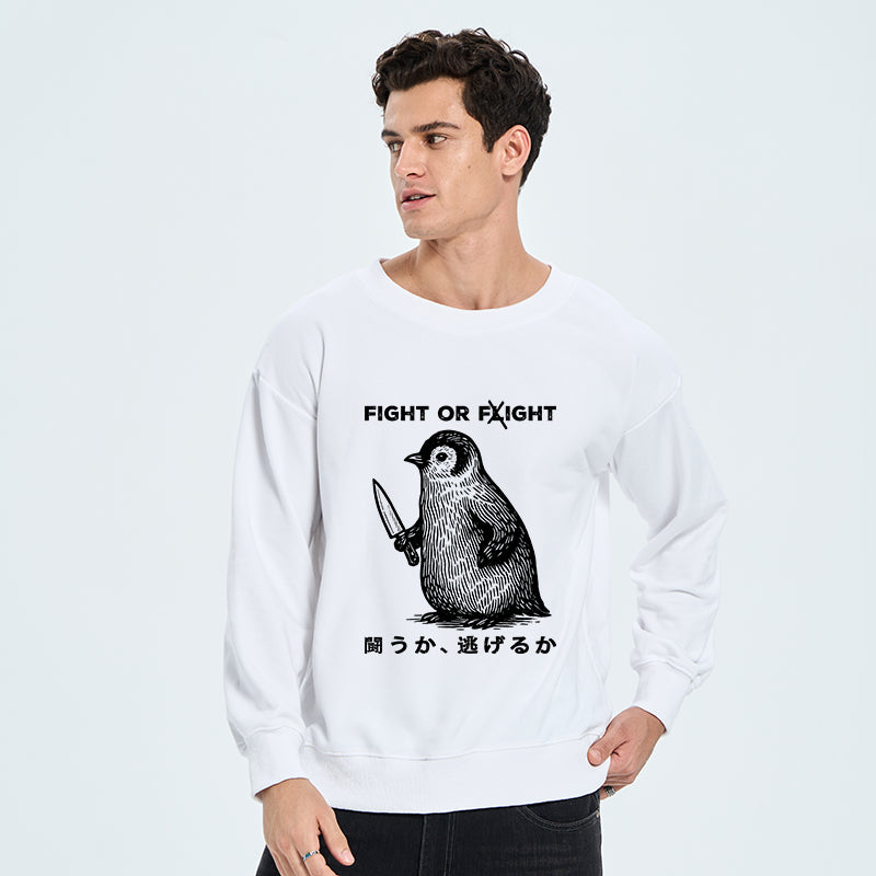 Tokyo-Tiger Funny Fight Or Flight Classic Sweatshirt